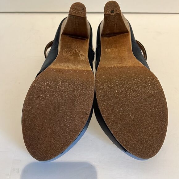 Bon-Bonite Blue Leather Peep Toe Heeled Platform Sandals Size 39. US 9 - Picture 11 of 15